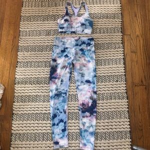 Smokey purple and turquoise Workout set
